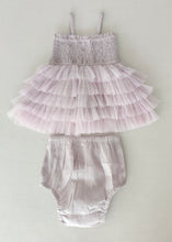 Lavender Tiered Tulle Dress with Nylon Net Frills and Adjustable Straps