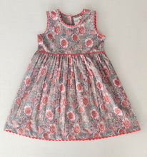 Charming Red Floral Fit & Flare Dress with Cotton Lace Finish