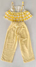 Adorable 2-Piece Yellow Checks Top & Striped Pants Set for Kids & Infants