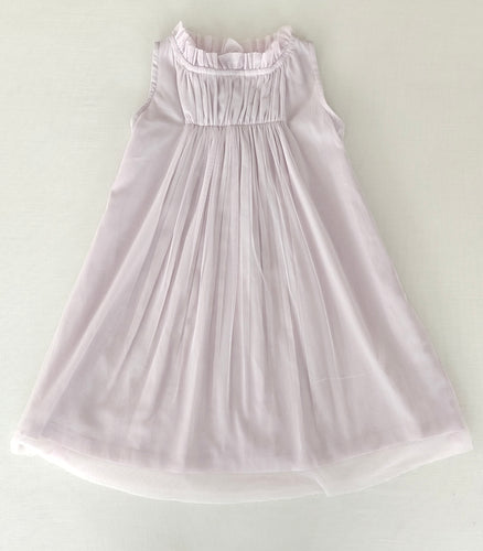 Elegant Lavender Nylon Net Tulle Dress with Ruffle Neck for Kids & Infants