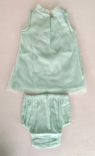 Elegant Mint Green Nylon Net Tulle Dress with Ruffle Neck for Kids & Infants