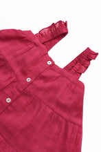 Pink Textured Checks Multi-Tiered Ruffle Dress