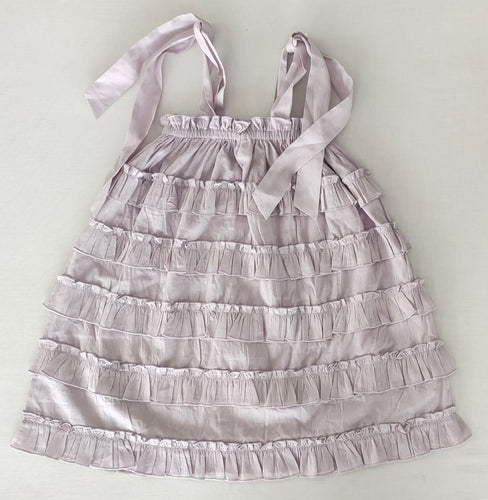 Charming Lavender Multi-Tiered Layered Dress with Tie Straps