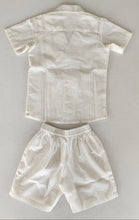 Ensemble chemise et short à rayures beiges unisexe pour enfant