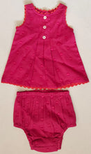 Kids Pink Heart Dobby Dress with Lace Finish