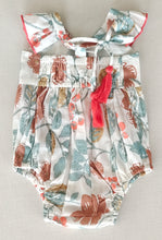 Infant White Floral Print Bubble with Frill Neck Design