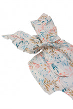 Infant White Printed Bubble with Ruffle Cap Sleeves