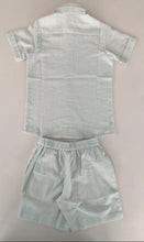 Ensemble chemise et short en coton à rayures bleues unisexe pour enfant