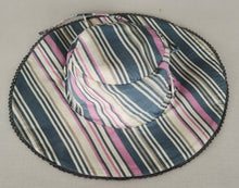 Reversible Grey Floral & Stripe Kids' Sun Hat with Lace Detail