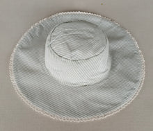 Reversible Blue Check & Blue Stripe Sun Hat for Kids