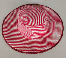 Reversible Red Checks & Stripe Sun Hat for Kids