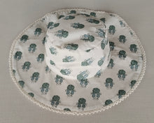 Reversible Sage Booti Print & Sage Stripe Sun Hat for Kids