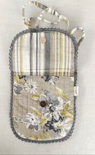 Brown Floral & Stripe Kids' Small Tote Bag with Magnetic Closure and Lace Detailing