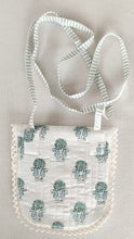 Sage Booti & Stripe Kids' Small Tote Bag with Magnetic Closure and Lace Detailing