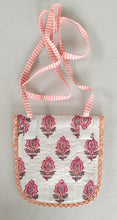 Coral Booti & Stripe Kids' Small Tote Bag with Magnetic Closure and Lace Detailing