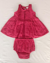 Pink Heart Dobby Pintuck Gathered Dress