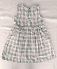 Charming Sage Checks Fit & Flare Dress with Lace Finish