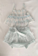 Adorable 2-Piece Light Blue Checks Top & Striped Pants Set for Kids & Infants