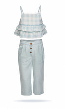 Adorable 2-Piece Light Blue Checks Top & Striped Pants Set for Kids & Infants