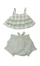 Adorable 2-Piece Sage Checks Top & Striped Pants Set for Kids & Infants