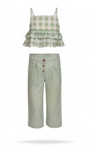 Adorable 2-Piece Sage Checks Top & Striped Pants Set for Kids & Infants