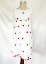 Heart-Embroidered Cotton Dress