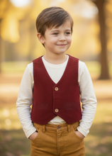 Corduroy Vest : MAROON: Toddler : Tween : Unisex