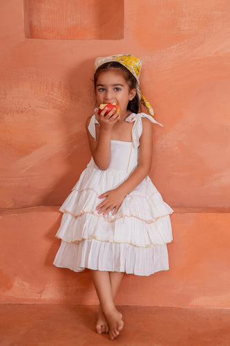Genelia Layerd Dress : WHITE : Infant : Toddler : Tween