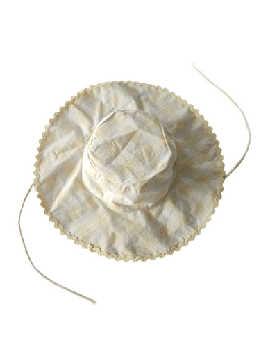 Reversible Sun Hat : PASTEL YELLOW : Infant : Toddler : Tween