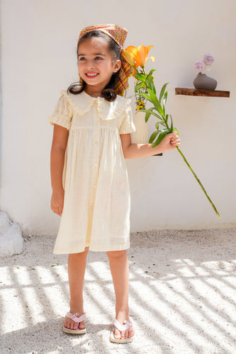 Stripe Dress With Collar : SOFT YELLOW : Infant : Toddler : Twee