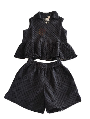 Florence Shorts and Top Set  : BLACK : Infant : Toddler : Tween
