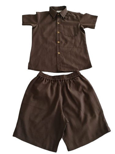 Joey Shorts and Shirt Set : Gender Neutral : BROWN : Infant : Toddler : Tween