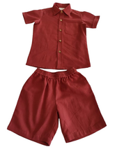 Joey Shorts and Shirt Set : Gender Neutral  : BRICK : Infant : Toddler : Tween