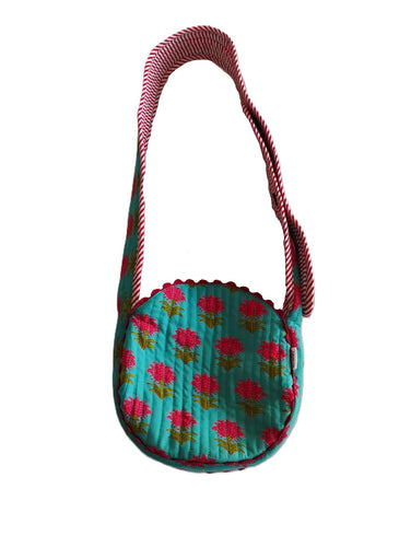 Quilted Round Sling Bag : TURQUOISE : One Size
