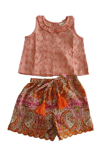 Yasmin Top and Shorts Set : CORAL : Infant : Toddler : Tween