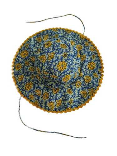 Printed Sun Hat : Reversible  : BLUE : Infant : Toddler : Tween