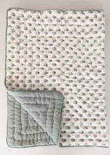 Reversible Quilted Blanket - Sage booti Printed & Stripes