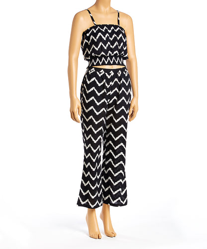 HAUT et pantalon Zig Zag noirs et blancs