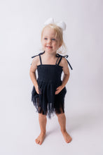 Black Tulle Solid Color Infant Ruffle Romper