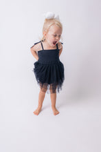 Black Tulle Solid Color Infant Ruffle Romper