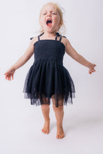 Black Tulle Solid Color Infant Ruffle Romper