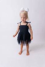 Black Tulle Solid Color Infant Ruffle Romper