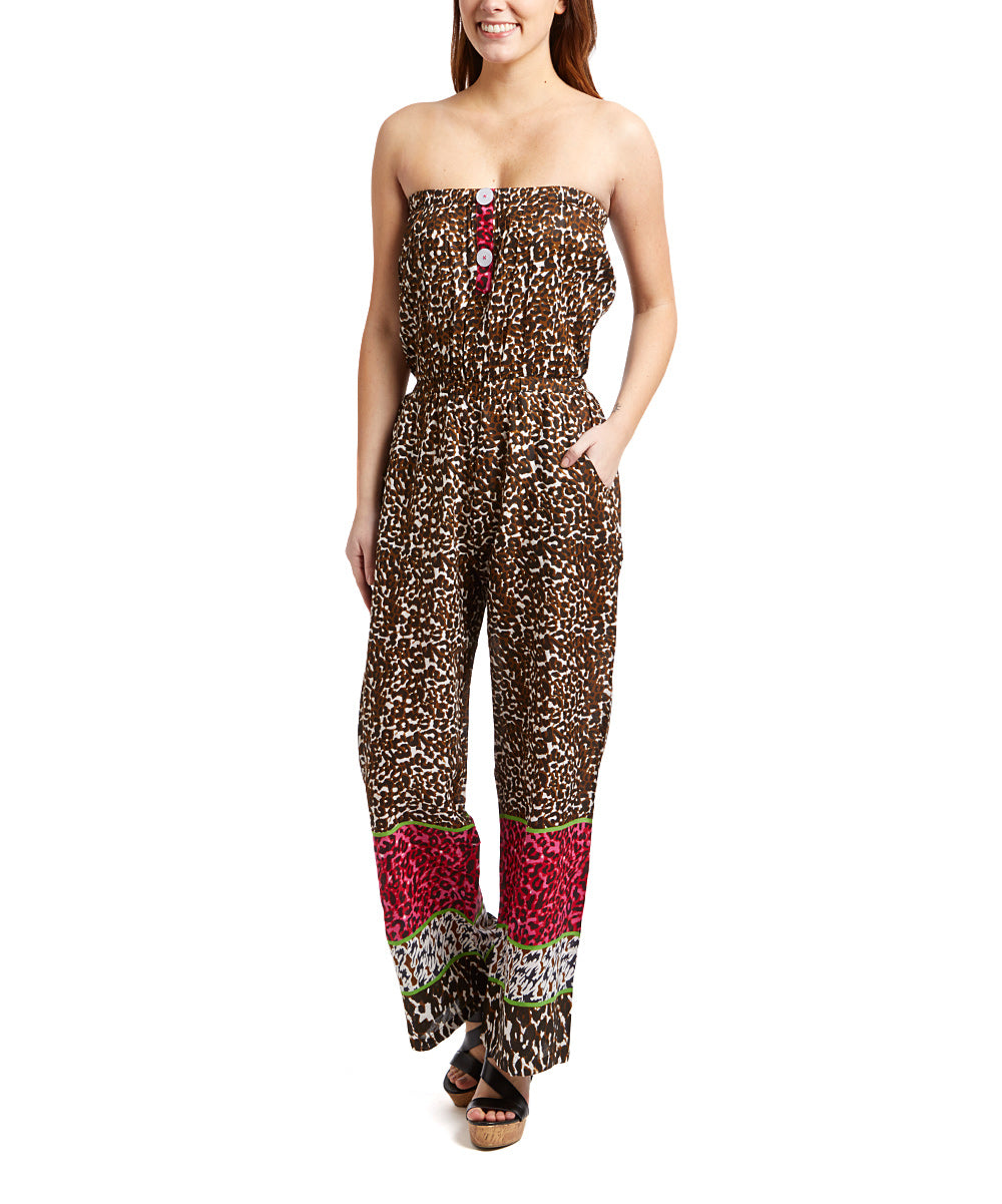 Yellow Animal Print Jumpsuit