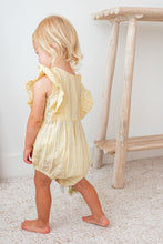 Yellow Solid Color Lurex Ruffle Romper