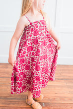 Hot Pink Floral Printed Tiered Dress