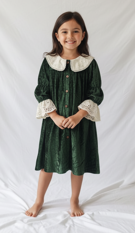 Ava Dress : CHRISTMAS GREEN : Infant : Toddler : Tween