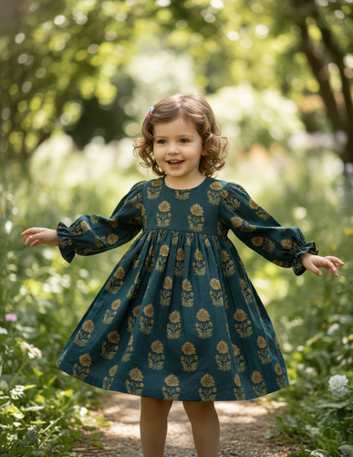 Rasa Dress : MOSS GREEN : Infant : Toddler : Tween