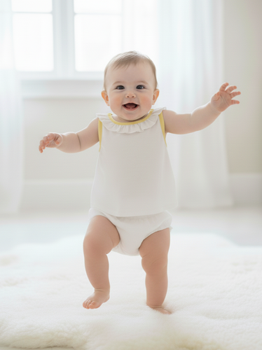 Top And Bow Bloomer Set : YELLOW : Infant : Baby Girl : New Born
