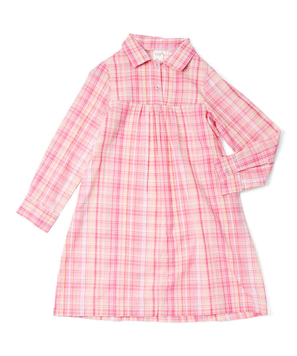 Abito chemisier rosa a quadri in lurex