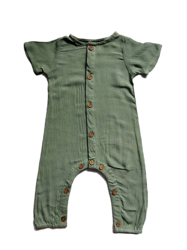 Boys Infant Half Sleeves Romper - Sage